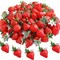100 Pieces Fake Strawberries Fake Fruit Artificial Strawberry Kitchen Décor